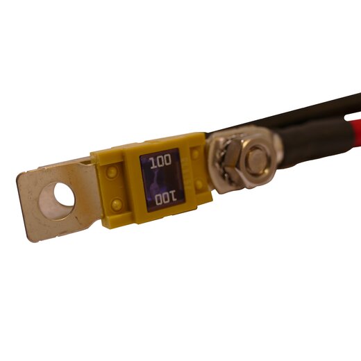 Batterie-Wechselrichter Verbindungskabel H07V-K 25mm rot-schwarz mit se beidseitig und Sicherung