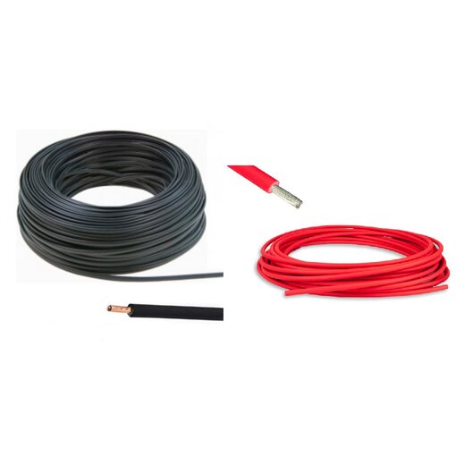 Solar cable 4mm and 6mm red/black meter-length