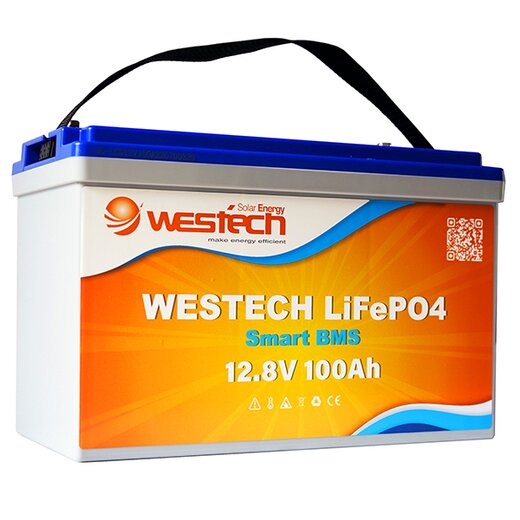 Lithiumbatterie Westech LiFePO4 Smart BMS 12,8V 100Ah