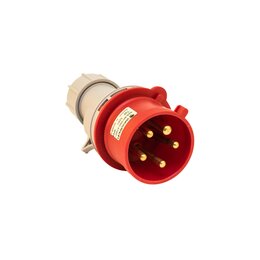 CEE plug 32A 380/400V 5 poles 6h IP44 red/grey