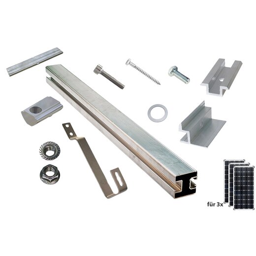 Pitched roof mounting kit for 3 panels with a width of 1038mm