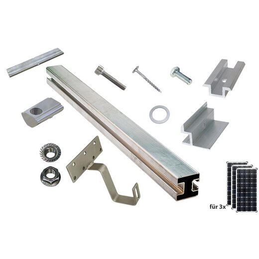 Pitched roof mounting kit for 3 panels with a width of 1038mm