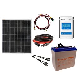 Photovoltaik- Set 100Wp 12V 20A 55 Ah